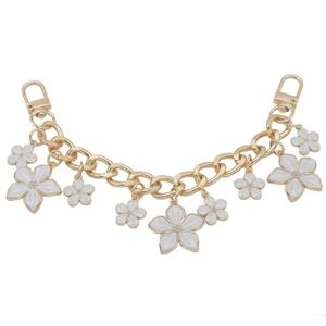 White Flower Charm Gold Chain